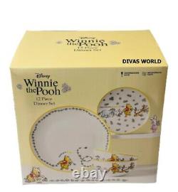 Disney Winnie The Pooh Dinner Set Porcelaine 12 Pièces Assiette Bol Boîte Cadeau De Nouveauté