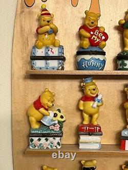 Disney Winnie The Pooh Porcelaine Hinged Box 12 Mois Calendrier Avec Plateau D'affichage