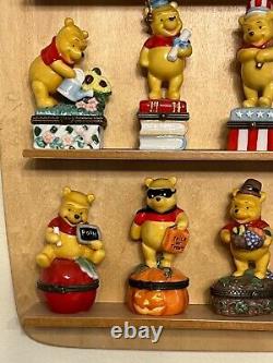 Disney Winnie The Pooh Porcelaine Hinged Box 12 Mois Calendrier Avec Plateau D'affichage