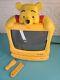 Disney Winnie The Pooh Tv Crt 13 & Dvd Player Yellow Combo Set Travaux Voir Vidéo