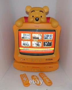 Disney Winnie The Pooh Tv Crt De 13 Pouces Avec Lecteur DVD Et Télécommandes