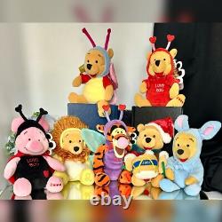 Disney Winnie l'Ourson 9 Peluche Insecte d'Amour Tigrou / Porcinet / Coccinelle 7 Pc