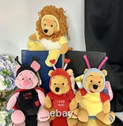 Disney Winnie l'Ourson 9 Peluche Insecte d'Amour Tigrou / Porcinet / Coccinelle 7 Pc