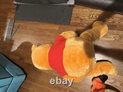 Disney Winnie l'Ourson, Bourriquet et Tigrou Lot de Peluches Jumbo en Très Bon État Rare Années 90