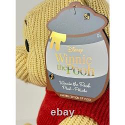 Disney Winnie l'Ourson Peluche Tricotée Édition Limitée 7500 Ours Collectionnable NWT