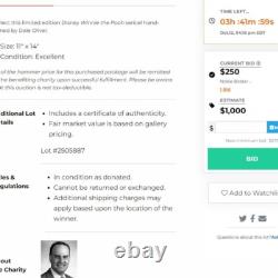 Disney Winnie l'Ourson Sericel, signé à la main par Dale Oliver Édition limitée