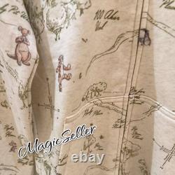 Disney Winnie l’Ourson Sweat à capuche zippé pour femme, taille M, neuf