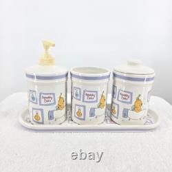 Disney Winnie l’Ourson ensemble de salle de bain en céramique Squeaky Clean 4 pièces plateau distributeur pot