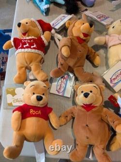 Enorme lot de 31 peluches en sac de fèves Disney Store Winnie l'Ourson Tigrou Bourriquet Porcinet