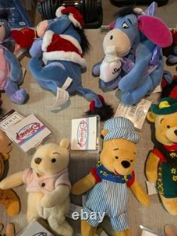 Enorme lot de 31 peluches en sac de fèves Disney Store Winnie l'Ourson Tigrou Bourriquet Porcinet