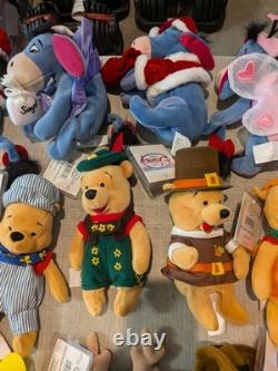 Enorme lot de 31 peluches en sac de fèves Disney Store Winnie l'Ourson Tigrou Bourriquet Porcinet