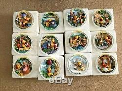 Ensemble De 12 Disney Bradford Exchange Winnie L'ourson & Friends Plaques 3d Collector