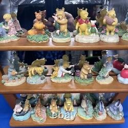 Ensemble de 24 figurines de Thimble de Winnie l'ourson Disney Lenox Honey Pot Mirror Shelf