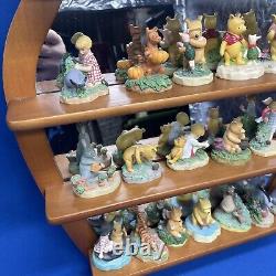 Ensemble de 24 figurines de Thimble de Winnie l'ourson Disney Lenox Honey Pot Mirror Shelf