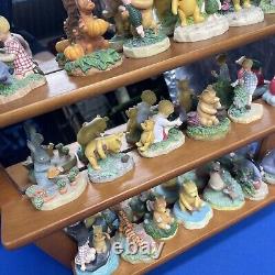 Ensemble de 24 figurines de Thimble de Winnie l'ourson Disney Lenox Honey Pot Mirror Shelf