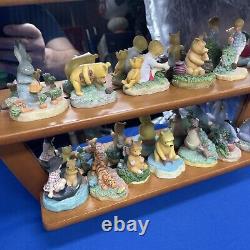 Ensemble de 24 figurines de Thimble de Winnie l'ourson Disney Lenox Honey Pot Mirror Shelf