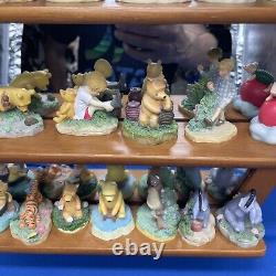 Ensemble de 24 figurines de Thimble de Winnie l'ourson Disney Lenox Honey Pot Mirror Shelf