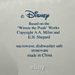 Ensemble de 4 assiettes creuses en grès bleu à motif toile Winnie l’ourson Disney vintage pour salade