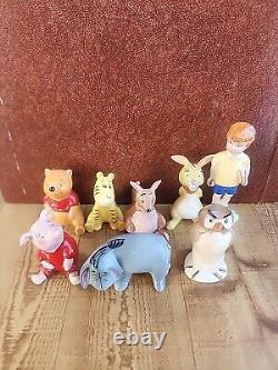 Ensemble de 8 figurines Vtg Walt Disney Beswick, Angleterre Winnie l'Ourson