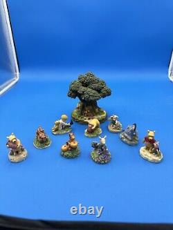 Ensemble de 9 figurines Lenox Disney Winnie l'Ourson Danbury Mint Arbre en excellent état