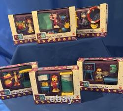 Ensemble de Friends Winnie Pooh de Mattel : DORMIR AVEC POOH, Figurine ENSEMBLE COMPLET DE SIX, NIB