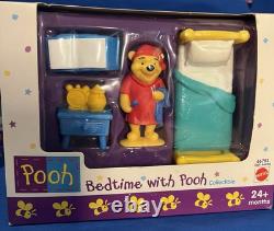 Ensemble de Friends Winnie Pooh de Mattel : DORMIR AVEC POOH, Figurine ENSEMBLE COMPLET DE SIX, NIB