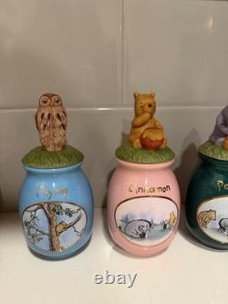 Ensemble de bocaux à épices Winnie l'Ourson Disney Classique de CINQ JAMAIS UTILISÉS