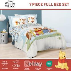 Ensemble de couette Winnie l’Ourson 7 pièces complet Franco Kids avec draps et housses de coussin