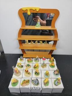 Ensemble de figurines de dé à coudre Lenox Disney Winnie l'Ourson 22 étagère miroir affichage miel