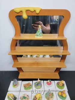 Ensemble de figurines de dé à coudre Lenox Disney Winnie l'Ourson 22 étagère miroir affichage miel