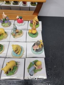 Ensemble de figurines de dé à coudre Lenox Disney Winnie l'Ourson 22 étagère miroir affichage miel
