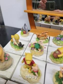 Ensemble de figurines de dé à coudre Lenox Disney Winnie l'Ourson 22 étagère miroir affichage miel