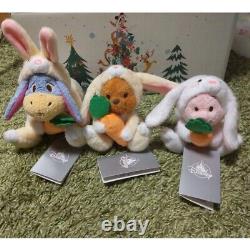 Ensemble de peluches Disney Winnie l'Ourson avec 3 jouets en peluche du Lapin du zodiaque 2023 - Japon