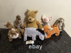 Ensemble de peluches GUND Classic Pooh Kanga Lapin Hibou Tigrou Bourriquet RARE VHTF
