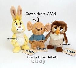 Ensemble de petites peluches rétro Disney Store Japon de 7 Winnie l'Ourson et ses amis