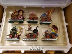 Ensemble de train de Noël Disney Winnie l'Ourson dans sa boîte d'origine VTG NOUVEAU Danbury Mint