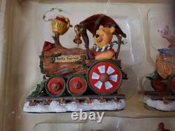 Ensemble de train de Noël Disney Winnie l'Ourson dans sa boîte d'origine VTG NOUVEAU Danbury Mint