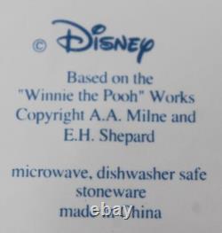 Ensemble de vaisselle en pierre à soupe Winnie l'Ourson Disney VTG en toile bleue de 4 pièces