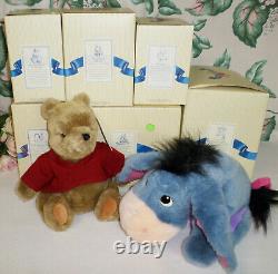 Exc 6 Figurines En Box Vntg Disney Lot Winnie The Pooh + Plush Gund Bear Eeyore