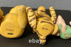 Figurine en bois sculptée Disney Winnie l'Ourson ensemble classique de 3 : Winnie, Porcinet, Tigrou