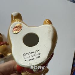 Figurine en céramique paire Disney Winnie l'Ourson Enesco Japon 1964 avec étiquette originale et boîte