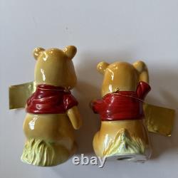 Figurine en céramique paire Disney Winnie l'Ourson Enesco Japon 1964 avec étiquette originale et boîte