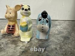 Figurines en porcelaine vintage de Winnie l'Ourson - 6 pièces : Porcinet, Tigrou, Bourriquet, Hibou, Lapin - RARE