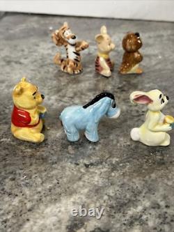 Figurines en porcelaine vintage de Winnie l'Ourson - 6 pièces : Porcinet, Tigrou, Bourriquet, Hibou, Lapin - RARE