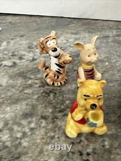 Figurines en porcelaine vintage de Winnie l'Ourson - 6 pièces : Porcinet, Tigrou, Bourriquet, Hibou, Lapin - RARE