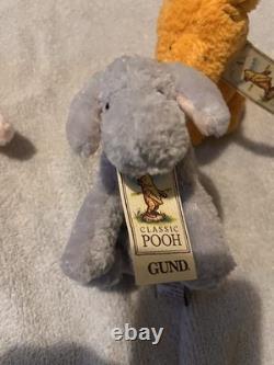 GUND Ensemble de Mini Peluches Winnie l'Ourson : Winnie, Porcinet, Bourriquet, Tigrou