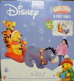 Gemmy Disney Winnie L'ourson, Le Bourriquet Et Le Tigger Traîneau Gonflable Gonflable 8 Pieds
