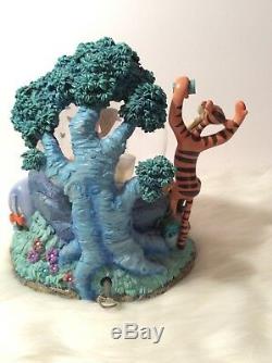Grand Vintage Disney Winnie L'ourson Illuminez Musique Snow Globe Fireflies Works