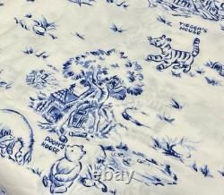HTF Disney Winnie l’Ourson Bleu Toile Ensemble de draps taille pleine avec taies d’oreiller À LIRE