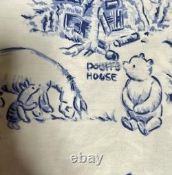 HTF Disney Winnie l’Ourson Bleu Toile Ensemble de draps taille pleine avec taies d’oreiller À LIRE
